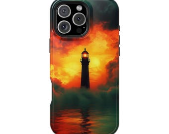 Lighthouse Sunset Phone Case - Personalized, MagSafe Compatible, Lifetime Warranty