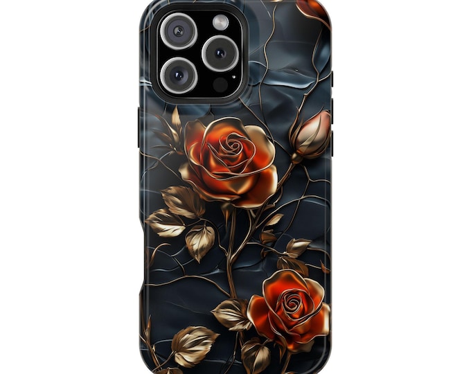 Gilded Roses Gold Red Floral Phone Case for iPhone | Samsung Galaxy | Google Pixel