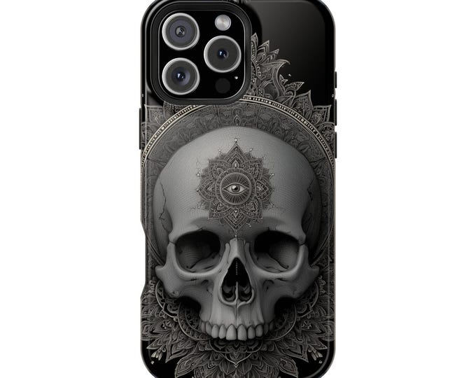 Ornate Third Eye Gothic Skull Phone Case: iPhone, Galaxy, Pixel - Lifetime Warranty