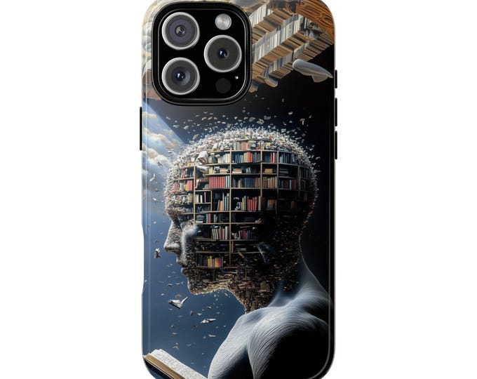 Library of the Mind Bookworm Book Being Phone Case: iPhone, Galaxy, Pixel - Lifetime Warranty