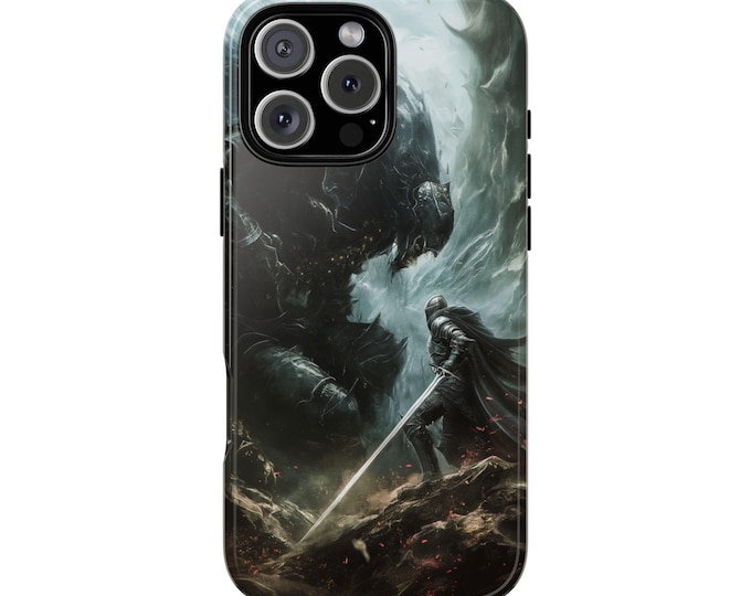 Souls Knight Battling Demon Phone Case: iPhone, Galaxy, Pixel - Lifetime Warranty