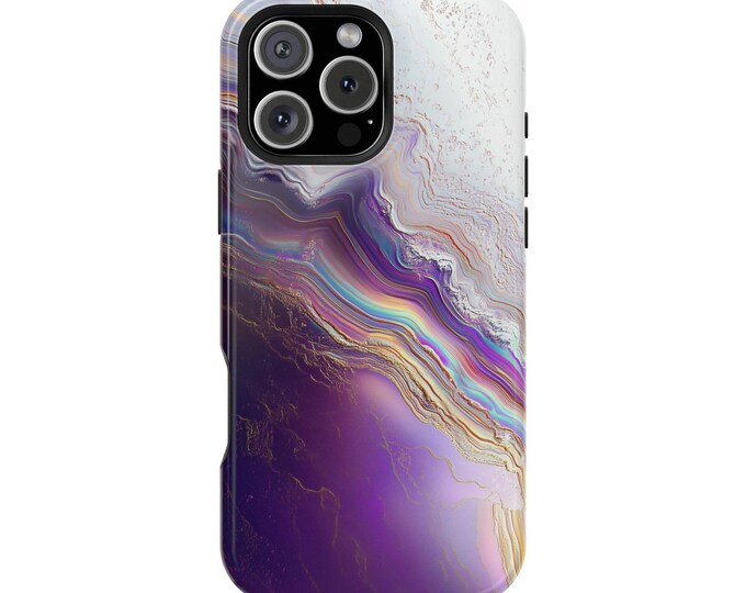 Elegant Purple Marble White Teal Swirl Masterpiece Phone Case: iPhone, Galaxy, Pixel - Lifetime Warranty