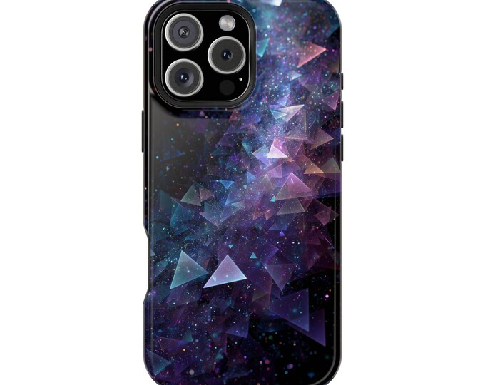 Fractal Nebula Purple Triangle Polygons Phone Case: iPhone, Galaxy, Pixel - Lifetime Warranty