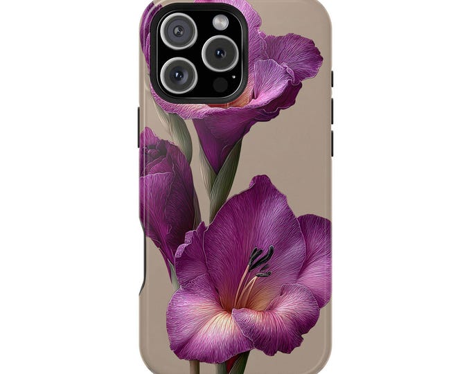 Gladiolus Purple Flowers Minimalist Phone Case for iPhone | Samsung Galaxy | Google Pixel