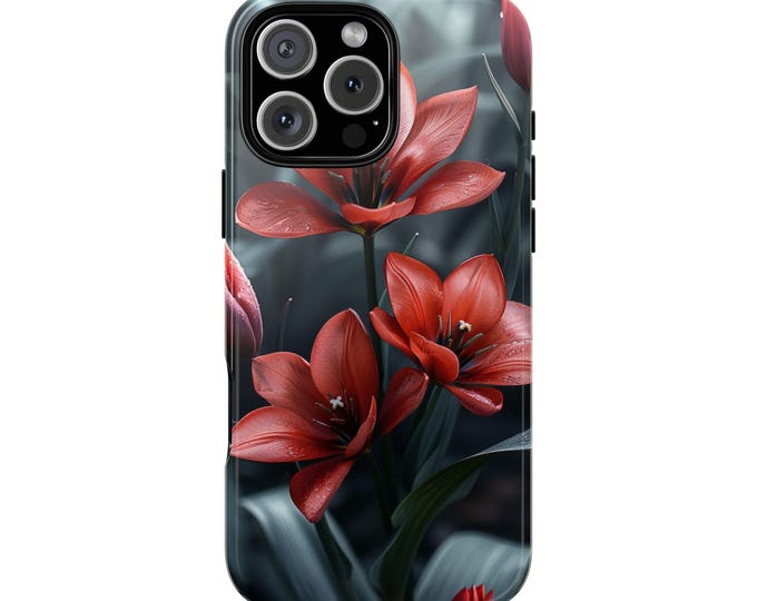 Tropical Tulip Pink Flower Floral Phone Case: iPhone, Galaxy, Pixel - Lifetime Warranty