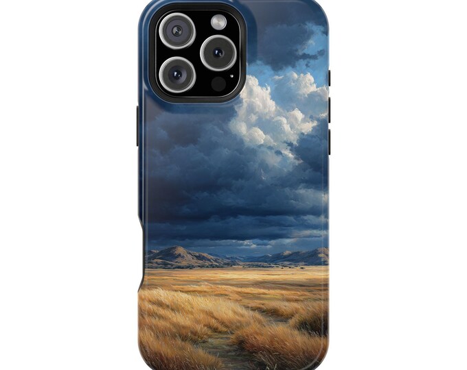 Field Storm Clouds Wilderness Phone Case: iPhone, Galaxy, Pixel - Lifetime Warranty