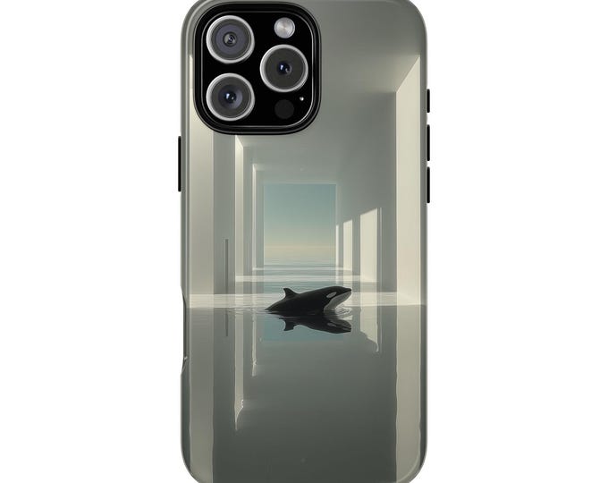 Orca Reflective Room Killer Whale Abstract Light Hall Phone Case - iPhone 17 Pro Max 16 15 14 13 12, Samsung Galaxy S25 S24 S23, Pixel