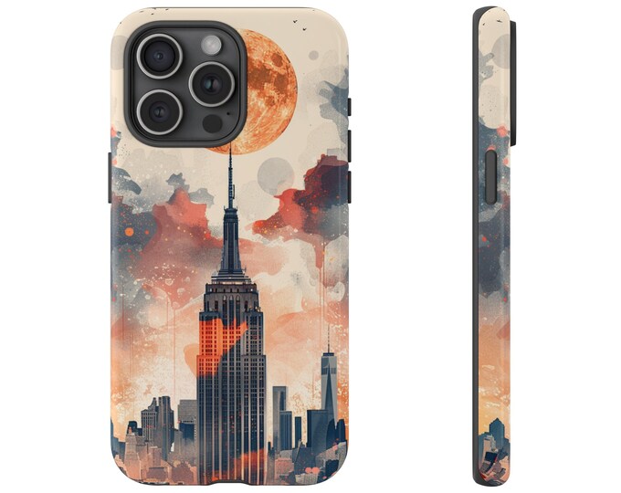 Empire State Building New York Abstract Art Phone Case: iPhone, Galaxy, Pixel - Lifetime Warranty