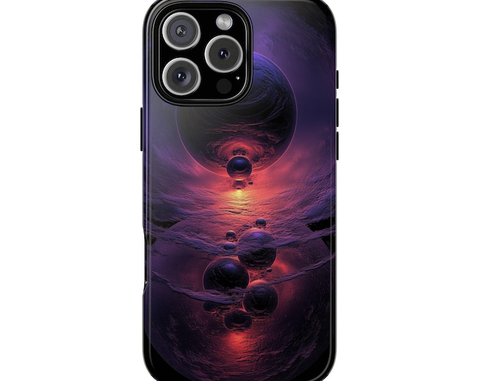 Purple Orbs Cosmic Surreal Planet Worlds Abstract Art Phone Case: iPhone, Galaxy, Pixel - Lifetime Warranty