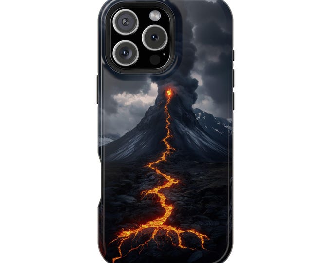 Infernal Volcano Smoldering Lava Mountain Phone Case: iPhone, Galaxy, Pixel - Lifetime Warranty