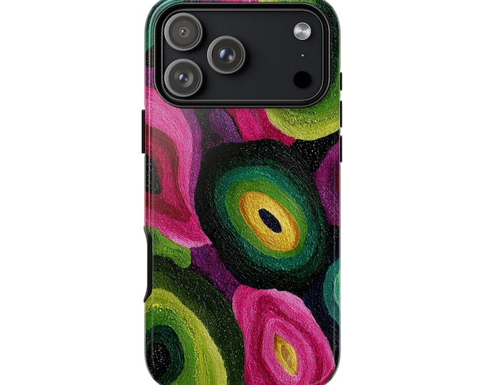 Opal Paint Bright Green Pink Art Phone Case: iPhone, Galaxy, Pixel - Lifetime Warranty