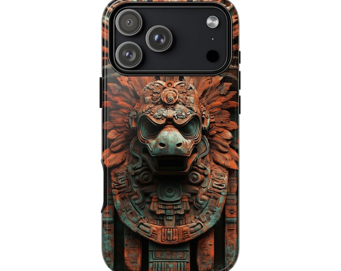 Quetzalcoatl Aztec Serpent Stone Art Phone Case: iPhone, Galaxy, Pixel - Lifetime Warranty