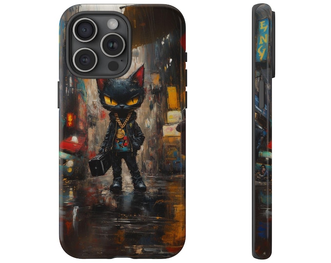 Boombox City Cat Phone Case: iPhone, Galaxy, Pixel - Magsafe Wireless Charging