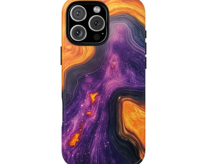 Dark Purple Yellow Liquid Hydro Dip Phone Case: iPhone, Galaxy, Pixel - Lifetime Warranty