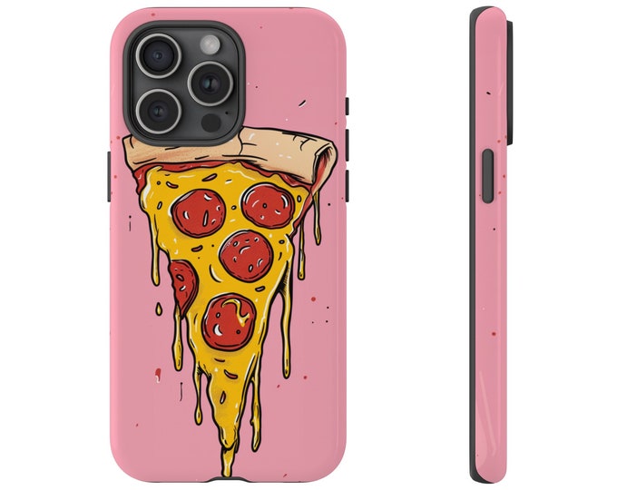 Pepperoni Pizza on Pink Phone Case: iPhone, Galaxy, Pixel - Lifetime Warranty