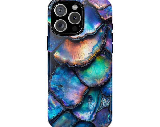 Abalone Shell Iridescent Teal Shine Glow Phone Case: iPhone, Galaxy, Pixel - Lifetime Warranty