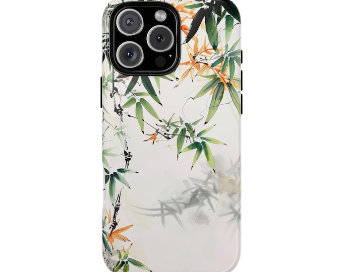 Brushed Stroke Bamboo Leaves Phone Case: iPhone, Galaxy, Pixel - Lifetime Warranty