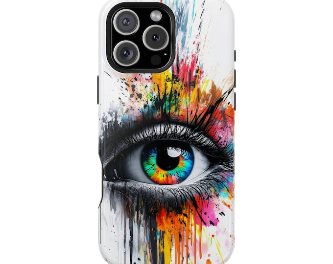 Colorful Eye Abstract Surreal Rainbow Phone Case: iPhone, Galaxy, Pixel - Lifetime Warranty