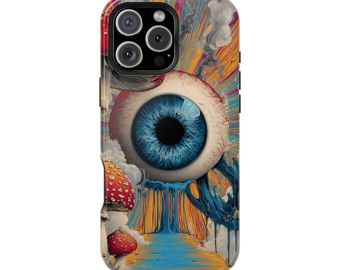 Psychedelic Eyeball Mushroom Abstract Dream Phone Case: iPhone, Galaxy, Pixel - Lifetime Warranty