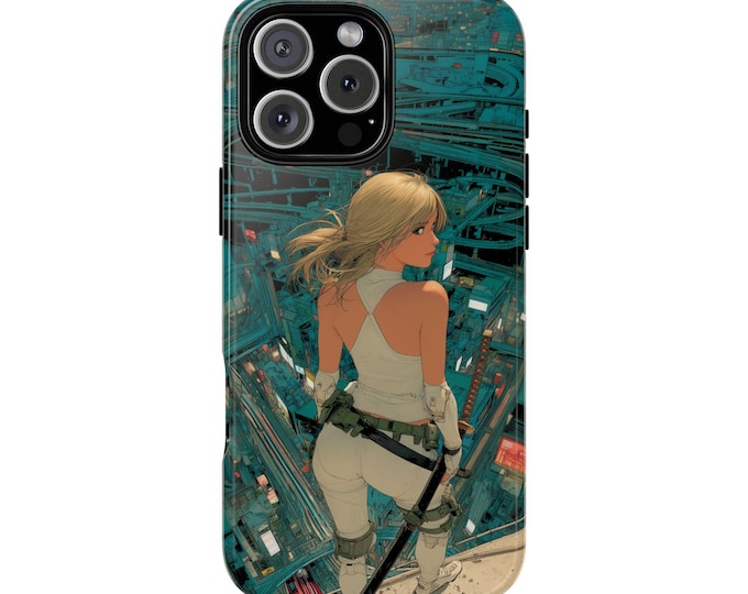 Osaka Anime Girl White Suit Katana Phone Case: iPhone, Galaxy, Pixel - Lifetime Warranty
