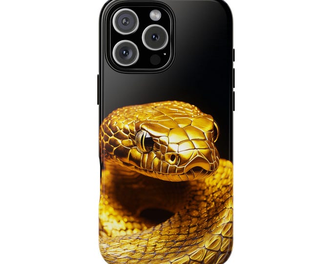 Golden Snake Viper Gold Serpent Scales Phone Case: iPhone, Galaxy, Pixel - Lifetime Warranty