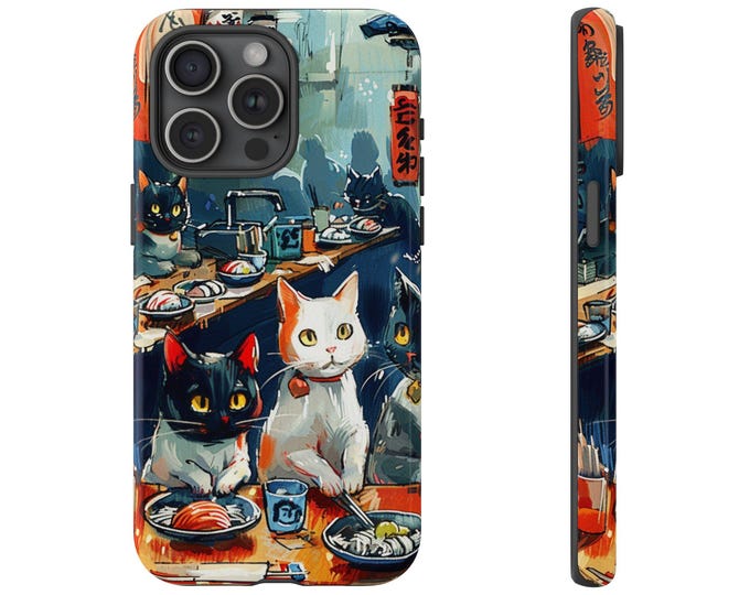 Sushi Bento Box Cats Bar Cover Phone Case: iPhone, Galaxy, Pixel - Lifetime Warranty