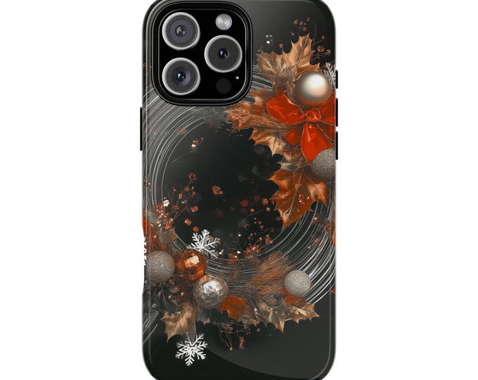 Silver Wreath Strings Christmas Leaves Phone Case: iPhone, Galaxy, Pixel - Lifetime Warranty