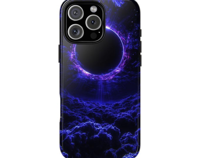 Epic Celestial Purple Solar Eclipse Clouds Phone Case: iPhone, Galaxy, Pixel - Lifetime Warranty