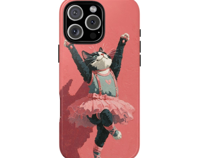 Pink Cat Ballet Tutu Kitty Dance Phone Case: iPhone, Galaxy, Pixel - Lifetime Warranty