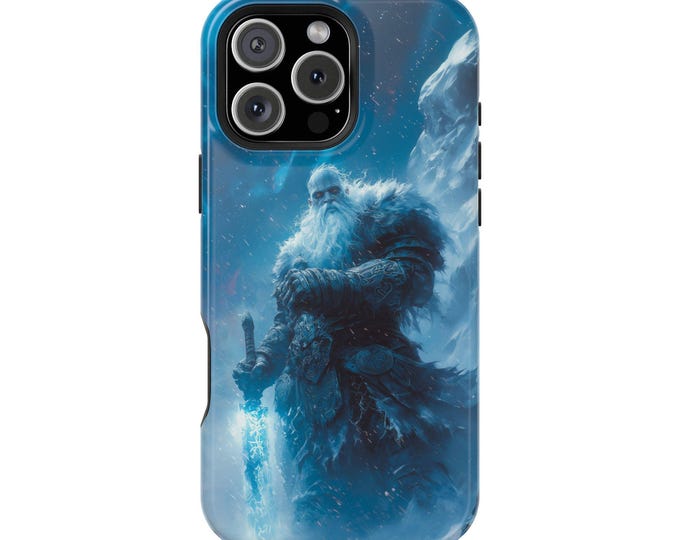 Viking Frost Giant Warrior Ice Blue Phone Case: iPhone, Galaxy, Pixel - Lifetime Warranty