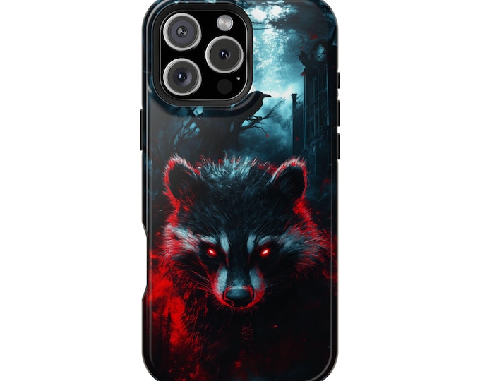 Dark Mysterious Honey Badger Red Eyes Phone Case: iPhone, Galaxy, Pixel - Lifetime Warranty