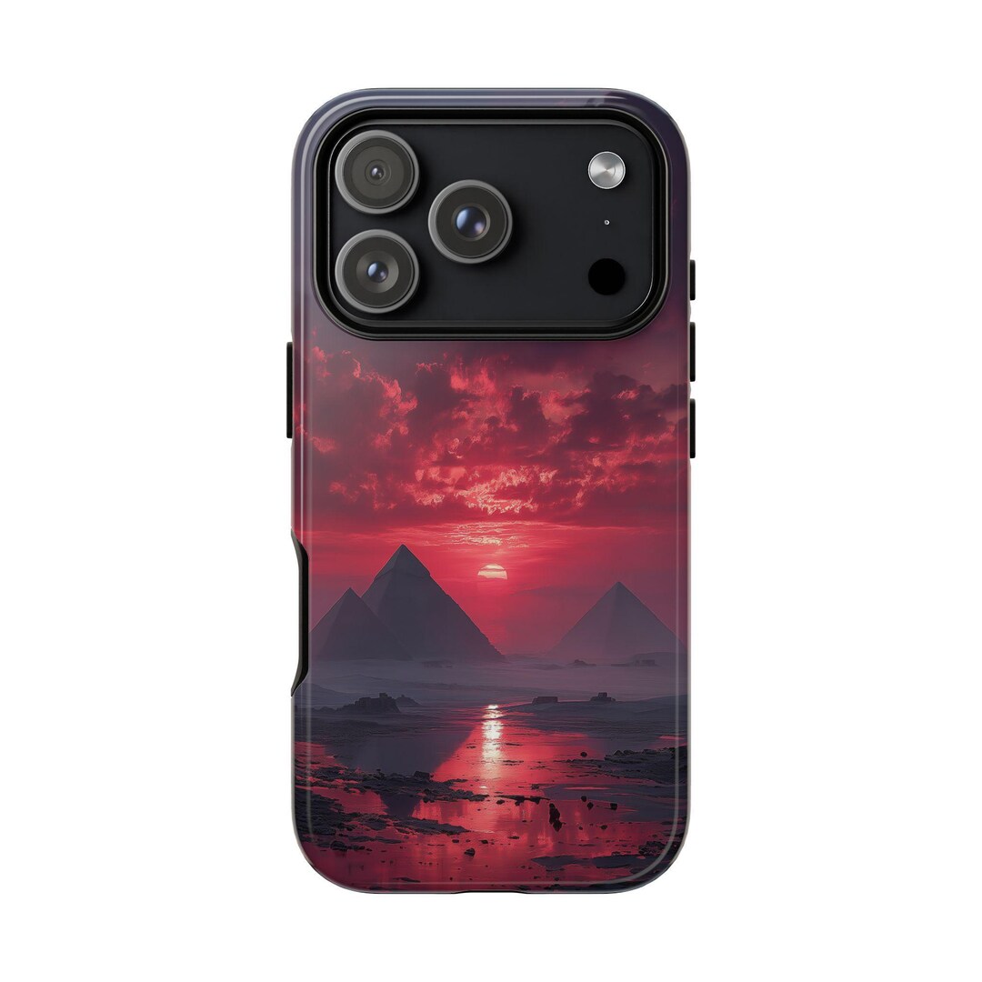 Egyptian Pyramids Blood Red Sky Armor Phone Case: Iphone, Galaxy, Pixel ...