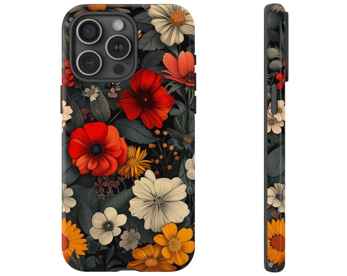 Phone Case for Galaxy, iPhone, Pixel | Wildflower Cute Field Colorful Flower Beautiful Delight Design | Dual Layer Tough Cover