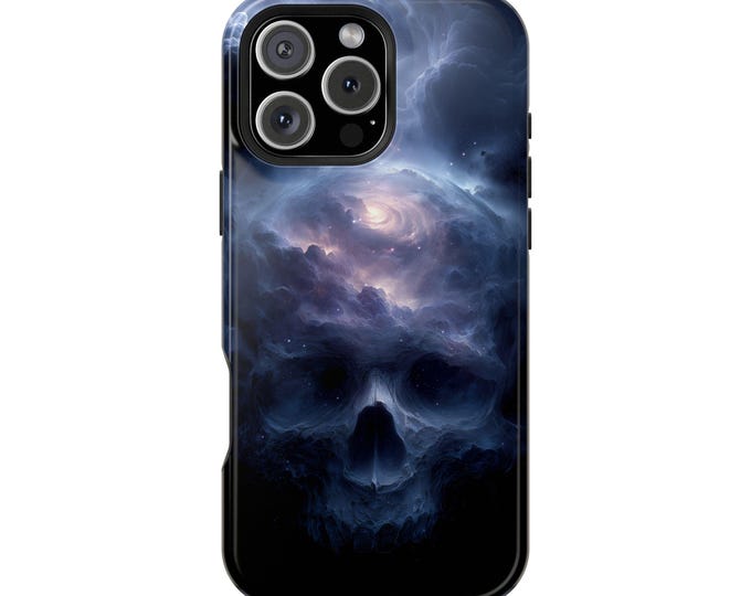 Cosmic Skull Nebula Clouds Phone Case: iPhone, Galaxy, Pixel - Lifetime Warranty
