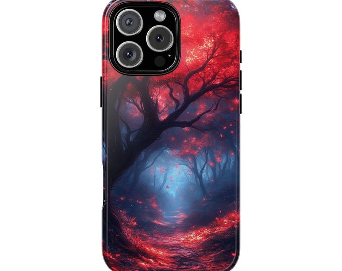 Red Forest Misty Woods Phone Case: iPhone, Galaxy, Pixel - Magsafe Wireless Charging