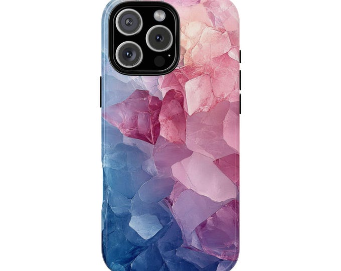 Blue Pink Crystal Shard Earth Rock Phone Case: iPhone, Galaxy, Pixel - Lifetime Warranty