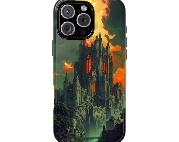 Ancient Cathedral Castle Orange Green Phone Case: iPhone, Galaxy, Pixel - Lifetime Warranty