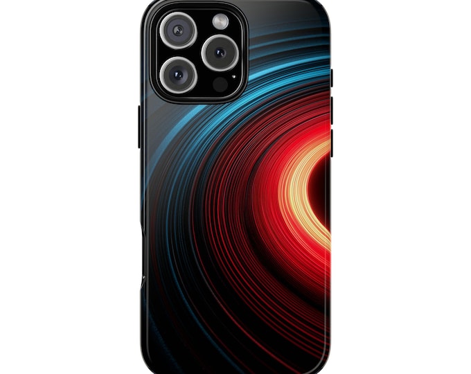 Red Cyan Black Hole Concentric Circle Phone Case: iPhone, Galaxy, Pixel - Lifetime Warranty