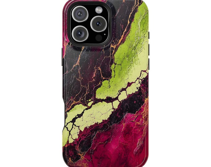 Deep Purple Green Violet Marble Flow Phone Case: iPhone, Galaxy, Pixel - Lifetime Warranty