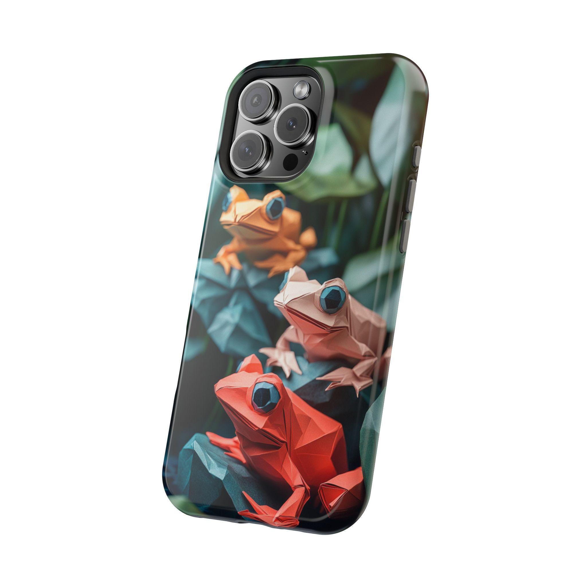 Iphone, Galaxy, Pixel - Origami Frogs Paper Art Jungle Phone Case