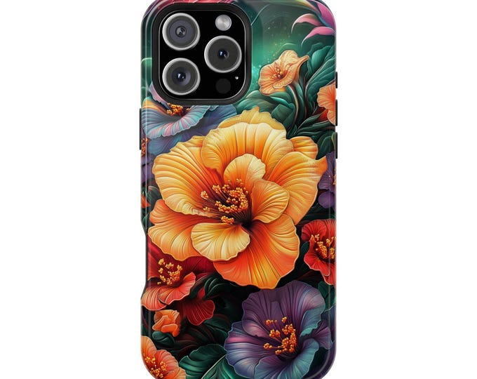 Orange Floral Tropical Hibiscus Flower Phone Case for iPhone | Samsung Galaxy | Google Pixel