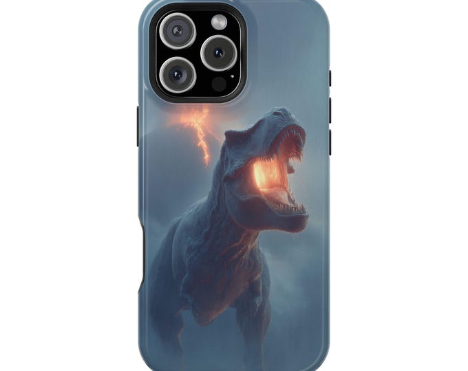 Roaring Tyrannosaurus Rex Fiery T-Rex Phone Case: iPhone, Galaxy, Pixel - Lifetime Warranty