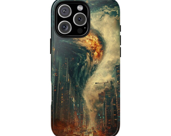 Epic City Building Storm Apocalypse Phone Case: iPhone, Galaxy, Pixel - Lifetime Warranty
