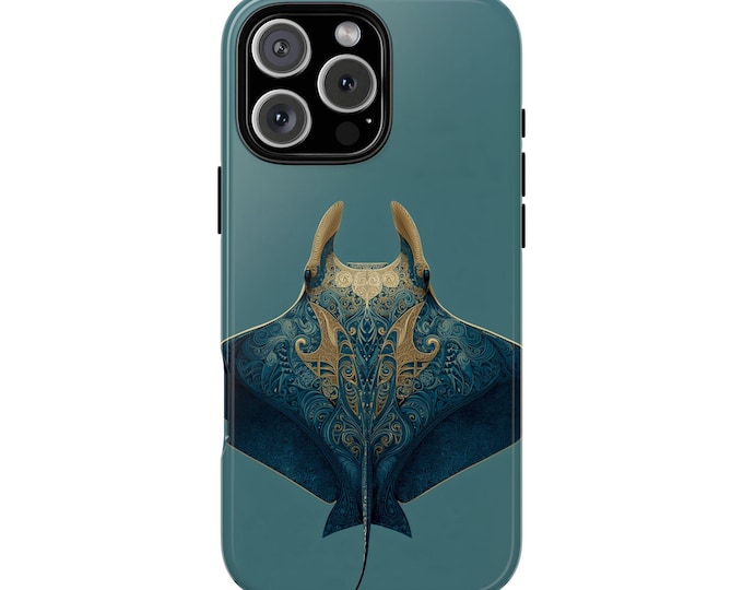 Manta Ray Vintage Ocean Art Phone Case: iPhone, Galaxy, Pixel - Lifetime Warranty
