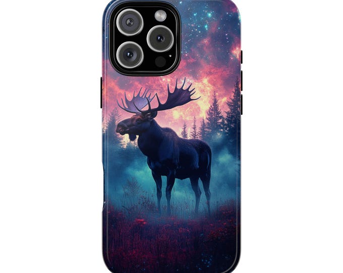 Moose Majestic Celestial Sky Nature Phone Case: iPhone, Galaxy, Pixel - Lifetime Warranty