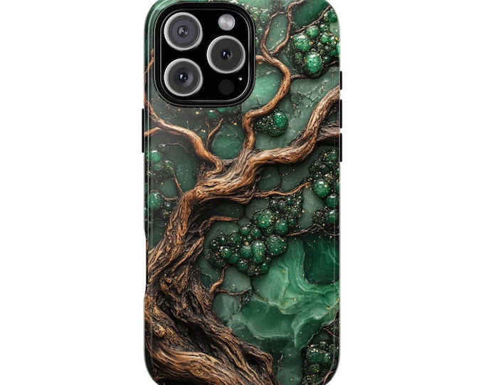 Forest Tree Wood Emerald Resin Mossy Phone Case: iPhone, Galaxy, Pixel - Lifetime Warranty