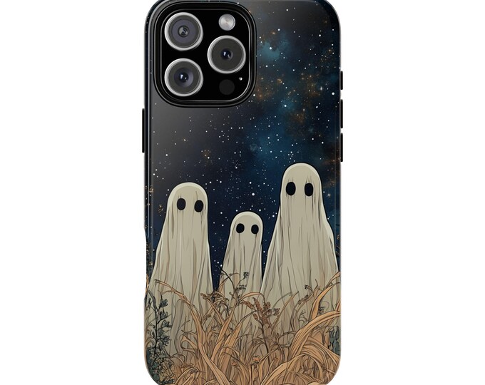 White Ghosts Starry Night Wildflowers Phone Case: iPhone, Galaxy, Pixel - Lifetime Warranty