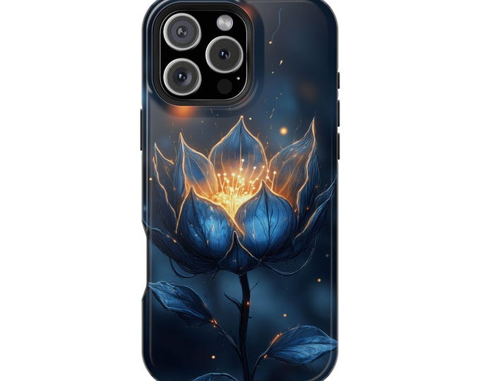 Midnight Orchid Glow Flower Phone Case: iPhone, Galaxy, Pixel - Lifetime Warranty