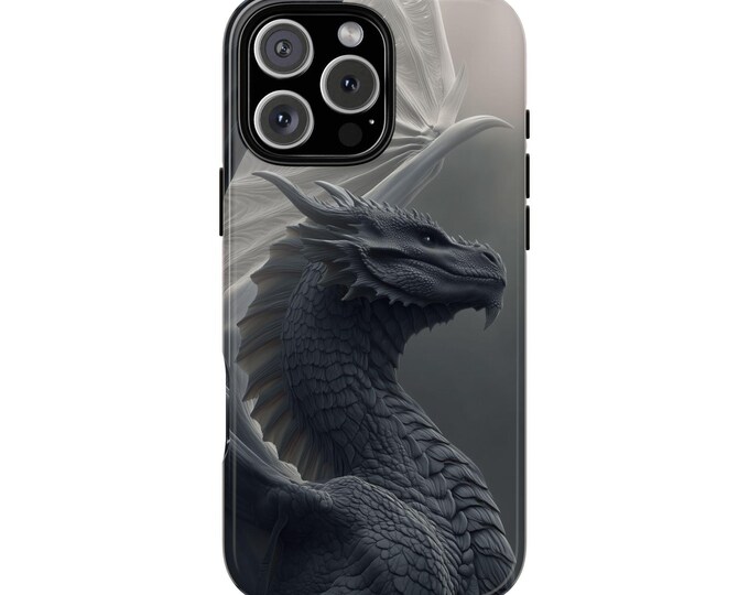 Dragon Gray Monochrome Shadow Mist Phone Case for iPhone | Samsung Galaxy | Google Pixel