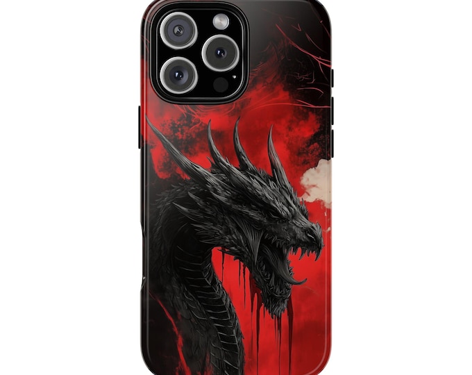 Bloodfire Black Dragon Netherdrake Dreadwyrm Phone Case: iPhone, Galaxy, Pixel - Lifetime Warranty